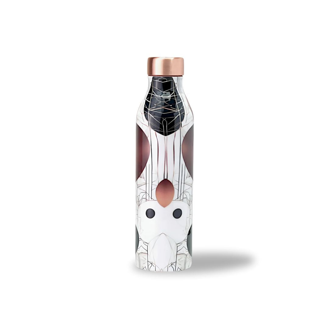 š· Premium Copper Bottle ā Geometric Print Design (1 Litre, Leak-Proof)