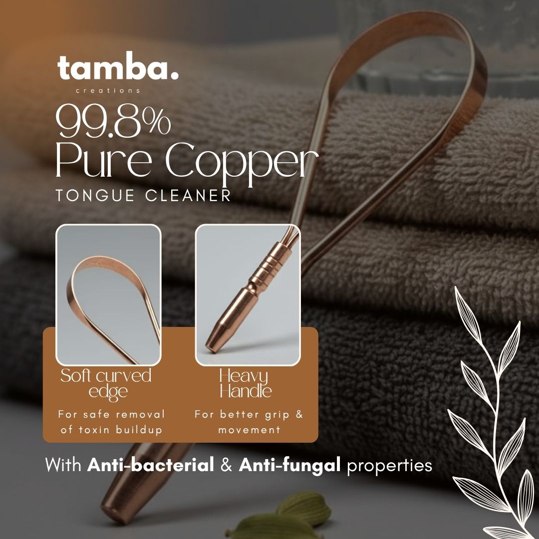 Premium Single-Handle Copper Tongue Cleaner | Gentle & Effective