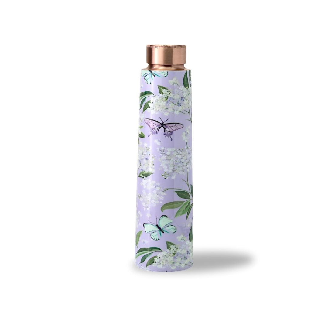 Majestic Floral Design Pure Copper Water Bottle – 850ml | Tamba Creations