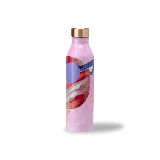 🌌 Abstract Saturn Design – Pure Copper Water Bottle (1 Litre, Leak-Proof)