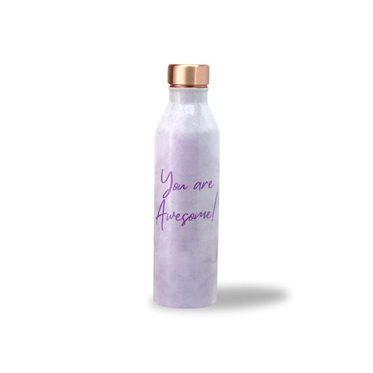 “You Are Awesome” Design Pure Copper Water Bottle – 1 Litre | Purple Variants | Tamba Creations
