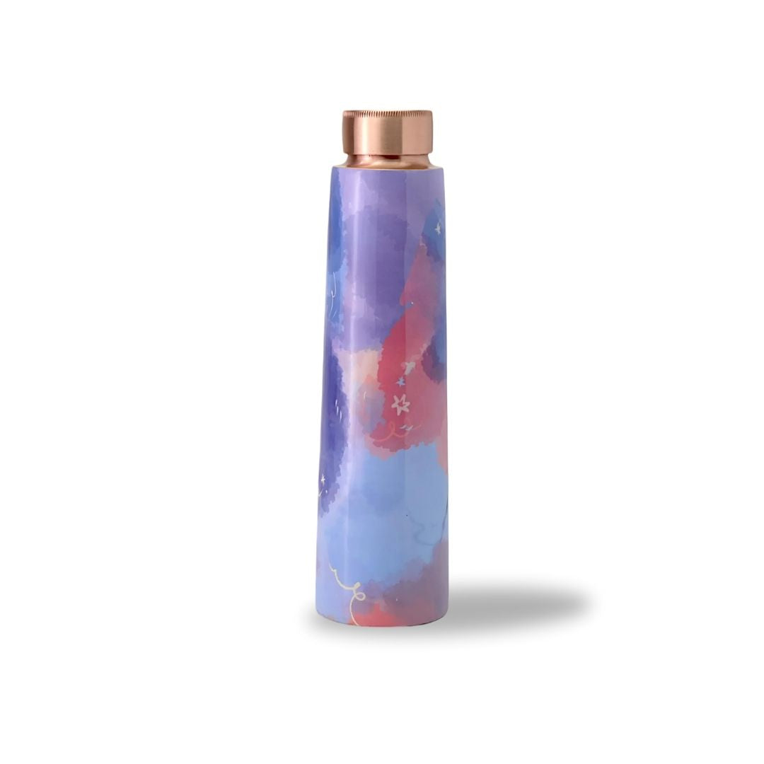 Abstract Watercolor Pattern Pure Copper Water Bottle – 850ml | Tamba Creations